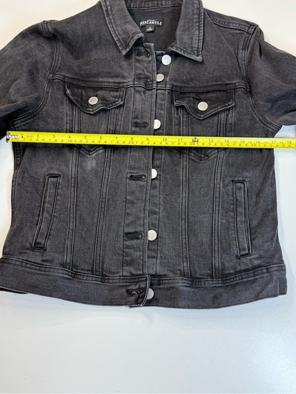 J.Crew Mercantile Charcoal Black Denim Trucker Jacket | Size S - Picture 8 of 16
